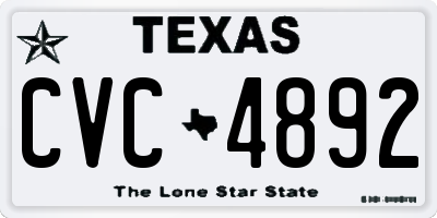 TX license plate CVC4892