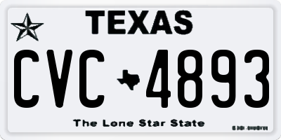 TX license plate CVC4893