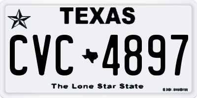 TX license plate CVC4897