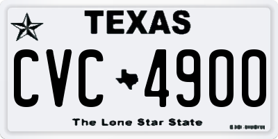 TX license plate CVC4900