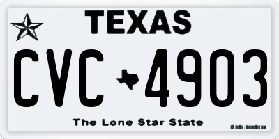 TX license plate CVC4903