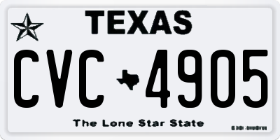 TX license plate CVC4905