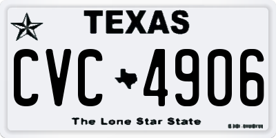 TX license plate CVC4906