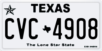 TX license plate CVC4908