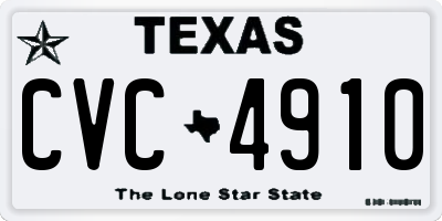TX license plate CVC4910