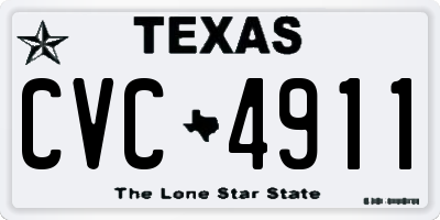 TX license plate CVC4911