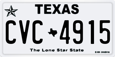 TX license plate CVC4915