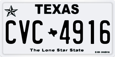 TX license plate CVC4916