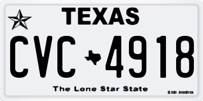 TX license plate CVC4918