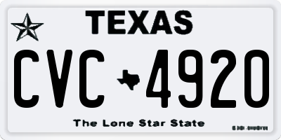 TX license plate CVC4920