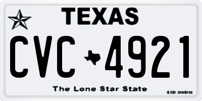 TX license plate CVC4921