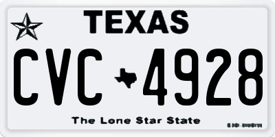 TX license plate CVC4928