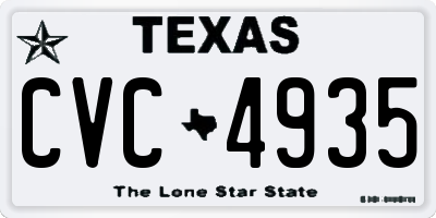 TX license plate CVC4935