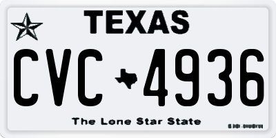 TX license plate CVC4936