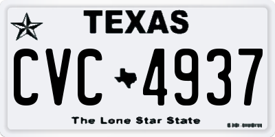 TX license plate CVC4937