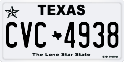 TX license plate CVC4938