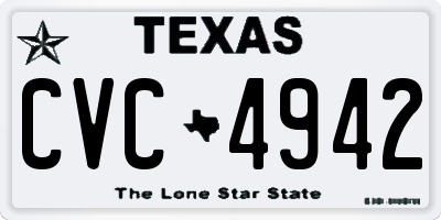 TX license plate CVC4942