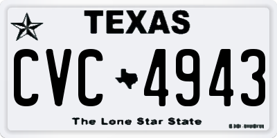 TX license plate CVC4943