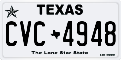 TX license plate CVC4948