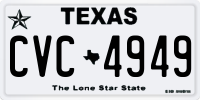 TX license plate CVC4949