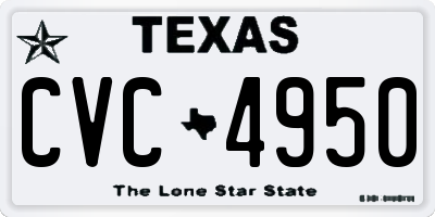 TX license plate CVC4950
