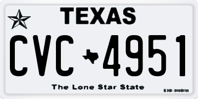 TX license plate CVC4951