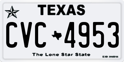 TX license plate CVC4953