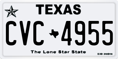 TX license plate CVC4955