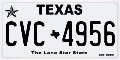 TX license plate CVC4956