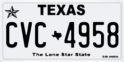 TX license plate CVC4958
