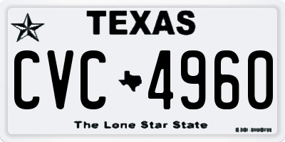 TX license plate CVC4960