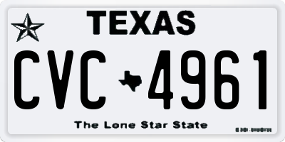 TX license plate CVC4961