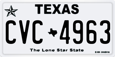 TX license plate CVC4963