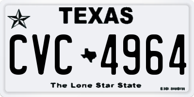 TX license plate CVC4964
