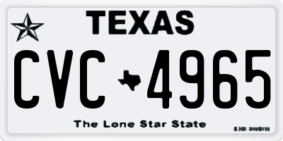 TX license plate CVC4965