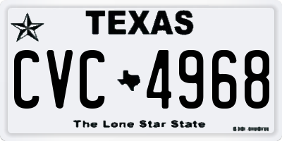 TX license plate CVC4968