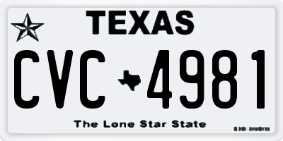 TX license plate CVC4981