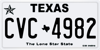 TX license plate CVC4982