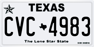 TX license plate CVC4983