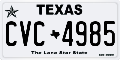 TX license plate CVC4985