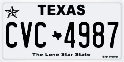 TX license plate CVC4987