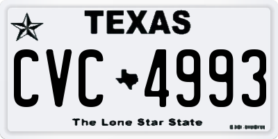 TX license plate CVC4993