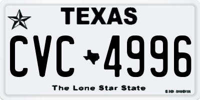TX license plate CVC4996