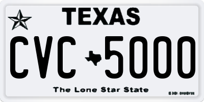 TX license plate CVC5000