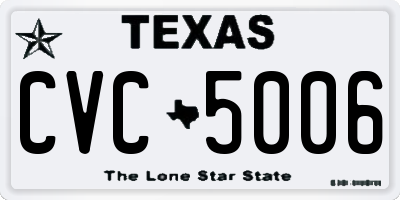 TX license plate CVC5006