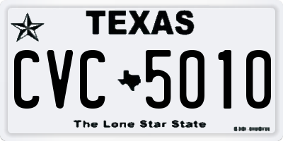 TX license plate CVC5010