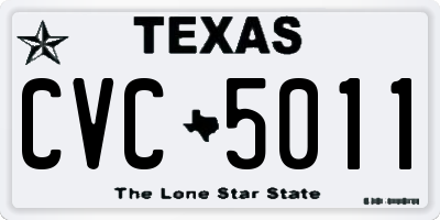 TX license plate CVC5011