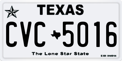 TX license plate CVC5016