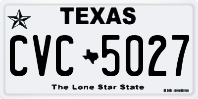 TX license plate CVC5027