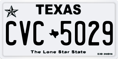 TX license plate CVC5029